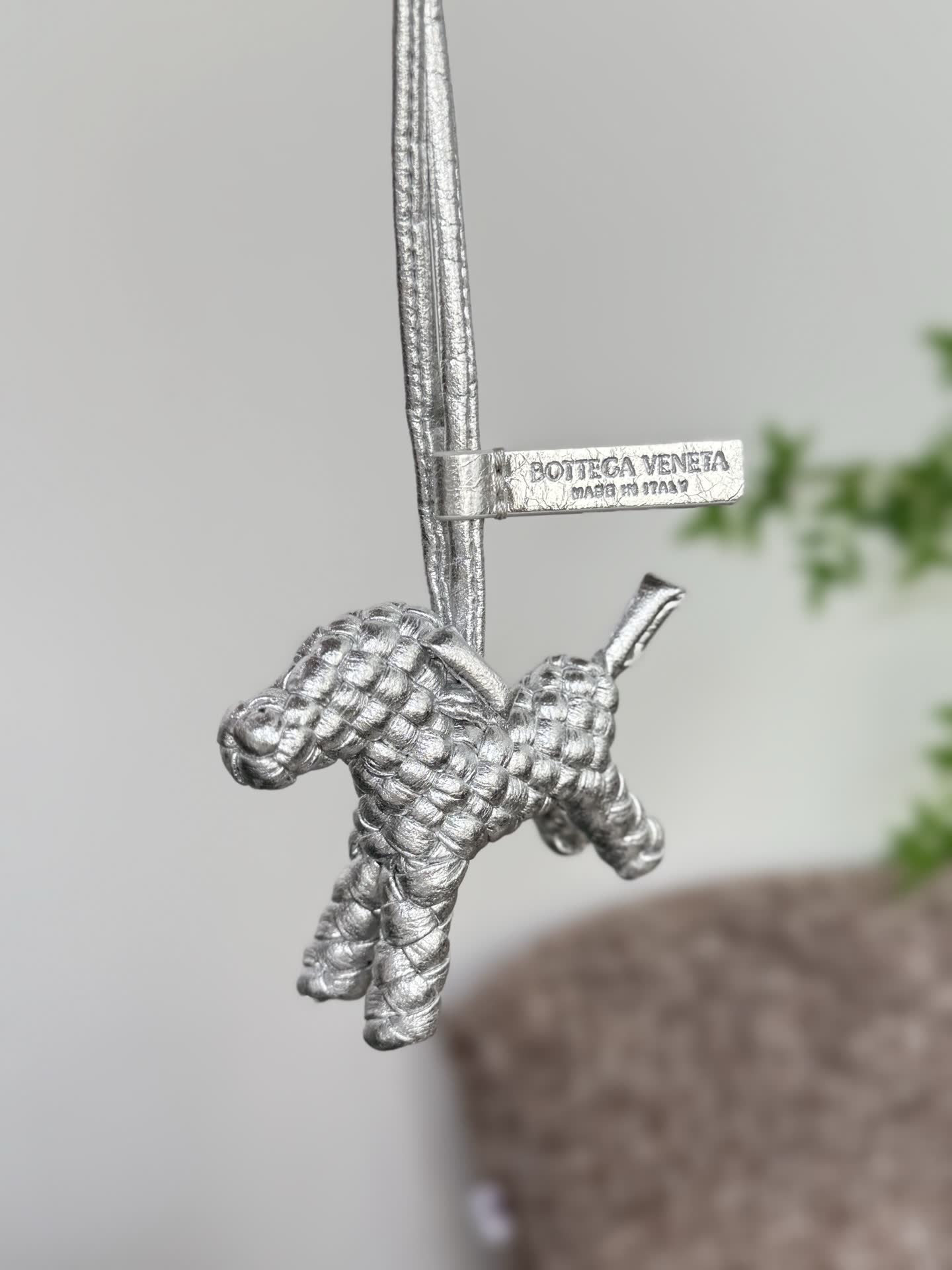 Bottega Veneta Silver Dog Charm